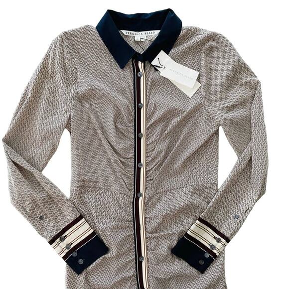 Veronica Beard Mesika Whitestone Maxi Dress Size 4 NEW Silk Chevron $698 - Picture 3 of 5